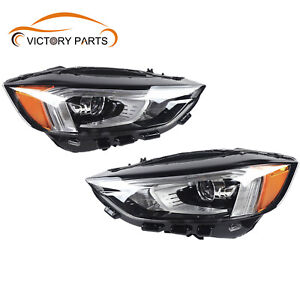 FOR 2019-2021 FORD EDGE HEADLIGHTS LED W/ DRL CHROME HOUSING AMBER WITH BULB