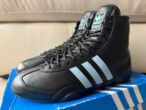 NEW Vintage 2003 Adidas Wrestling LEA Shoes size 9,5 Black/Blue Leather