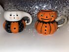 🎃Johanna Parker Transpac PUMPKIN PEEP Pumpkin & Ghost Halloween Mug Set! 🎃