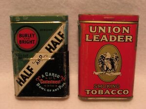 Tobacco Tins Half & Half and Union Leader w/ Tax Stamp