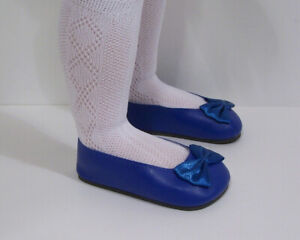 Dk Blue Princess Flats w/Bow Doll Shoes For 22