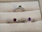 Lot of 3 Sterling Silver SILPADA Bands Rings All are Stacking All with Gems Sz 7