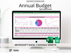 Budget Spreadsheet for Microsoft Excel & Google Sheets (Pink) - Track Finances