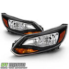 2012-2014 Ford Focus Black Headlights Headlamps Replacement 12-14 Left+Right Set (For: Focus ST)
