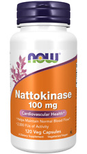 NOW FOODS Nattokinase 100 mg 120 Veg Caps Normal Blood Flow 5/26EXP