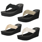 Womens Platform Flip Flop Arch Support Comfortable Summer Wedge Thong Sandals