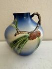 Roseville Pottery 708-9 Blue Pinecone Large Pitcher Vase