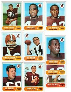 1968 Topps CLEVELAND BROWNS team set VG EX--L.Kelly, Warfield, Hickerson!!
