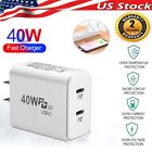 Pd Fast charger adapter 20 40W Dual Usb Wall Adapter Power Type C for iPhone 15