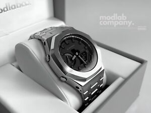 Silver Custom Casio G-Shock GA2100 Mod Watch Casioak Gift For Man Ship from USA