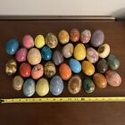 Marble Alabaster Granite Stone Polished Eggs Multicolor Lot Of 33 VTG 2” 2.5” 3”