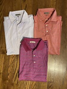 Lot Of 3 Peter Millar Mens Polo Shirts Size Large Summer Comfort