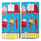 Set of 2 SUMMER FUN Lots of Scoops Terry Kitchen Towels by Kay Dee Designs