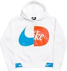 Girls White Nike Hoodie with Blue and Check and Trim Size SMALL