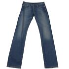DIOR HOMME Blue Washed Denim Jeans Skinny Slim 32 33 Unhemmed
