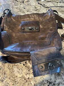 Frye Leather Crossbody Bag Purse Handbag W/ Wallet Saddle Cognac Brown  EUC