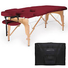 Burgundy Portable Massage Table with Carrying Case