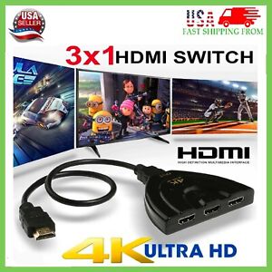 3 x Port HDMI Splitter Cable 1080P Switch Switcher HUB Adapter for HDTV PS4 Xbox
