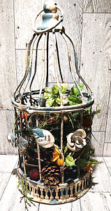 Small Wire Bird Cage Decoration Chippy Paint Cottagecore Farmhouse