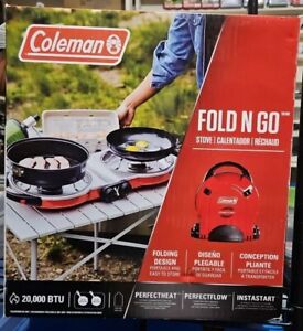 Coleman Fold N Go 2-Burner Propane Camping Stove, Portable Folding Camp Stove