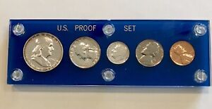 1957 (P) US Mint Silver Proof Set 5 Coins 90% Silver