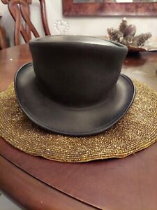 Steampunk Hatter Marlow Leather Top Hat Made In USA Size XL