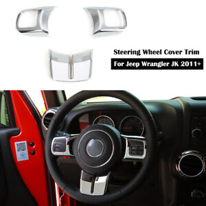 Chrome Steering Wheel Cover Trim For Jeep Wrangler JK 2011-2018/ Grand Cherokee (For: 2008 Jeep Wrangler)