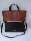 AUTHENTIC MENS COACH BLACK AND SADDLE LEATHER FOLDOVER TOTE #71292 GUC