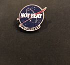 NASA Pin-- Not Flat We Checked Enamel Pin--QUALITY NASA Enamel Pin -- Enamel Pin