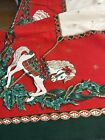 Vintage Brazil Christmas Carousel Horse 100% Cotton Tablecloth