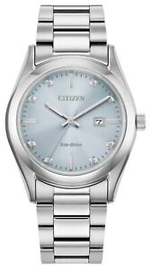 Citizen Eco-Drive Women's Date Indicator Silver Watch 33MM EW2700-54L