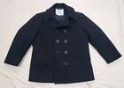 US Navy Mens Pea Coat Authentic Wool Black Standard Issue Heavyweight Size 42