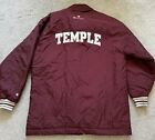 Vintage Temple University Stitched Champions Jacket With Hideaway Hood XL