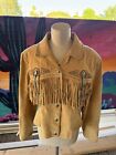 Scully  Suede Leather Jacket XL  Western Cowgirl Fringe Ladies Button Coat-