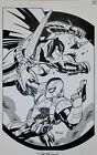 Batman Deathstroke Scott McDaniel 11 x 17 Original Art Sketch Inked DC Detective