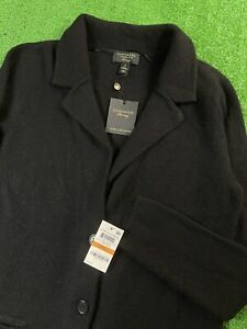 NWT Charter Club Cashmere Jet Black Small Cardigan Sweater Jacket NEW WITH TAGS