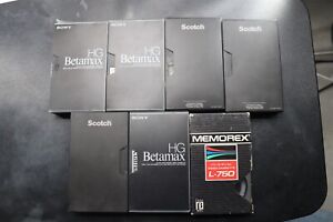 Lot of 7 Recorded Beta Tapes Sold as Used Blank betamax 90s Sony L-750 UHG