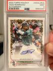 2022 Topps Holiday Julio Rodriguez Rookie AUTO 10/100 PSA 9🔥LOW Pop 📈