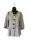 Freelance Wool Blend Cardigan Sweater Size Medium Button Front 3/4 Sleeve