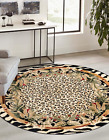Wildlife Collection Animal Inspired with Cheetah Bordered Design Area Rug, 8 Ft,