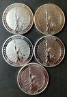 Lot of Five 2021 Niue $2 1oz Silver Freedom/Liberty Coins