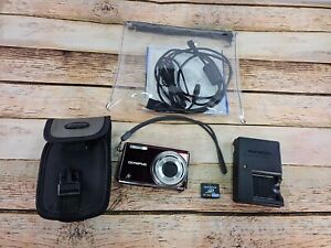 Olympus X-935 12 MP Digital Camera Red With Charger, Manual & AV Cords Tested