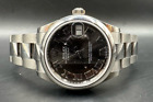 Rolex DateJust 31 mm Smooth Bezel Dark Gray Roman Oyster Bracelet Watch