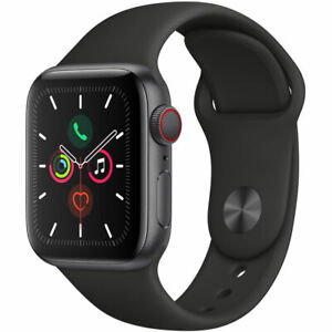 Apple Watch Series 5 40mm Space Gray Aluminum Case Black Sport Band (GPS + CELL)