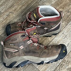 Keen Targhee Detroit Steel Toe Waterproof Womens 9.5 Work Hiking Boots Brown