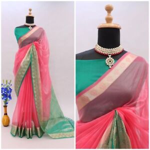 Bollywood Saree Party Wear Designer Indian Blouse Sari Wedding Ethnic Pakistani