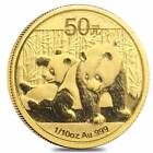Chinese 1/10 oz Gold Panda Proof/Unc (Random Year, Sealed)