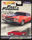 Hot Wheels 1970 CHEVY CHEVELLE SS 1/4 Mile Muscle Premium Fast and Furious RED