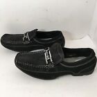 Dexter Shoes Men's Size 8.5 Black Leather Slip-On Metal Accent Comfort Walking