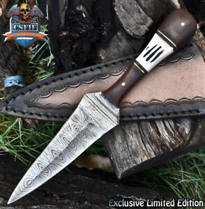 CSFIF Hot Item Hunting Knife Damascus Mixed Material Wooden Bolster Sports